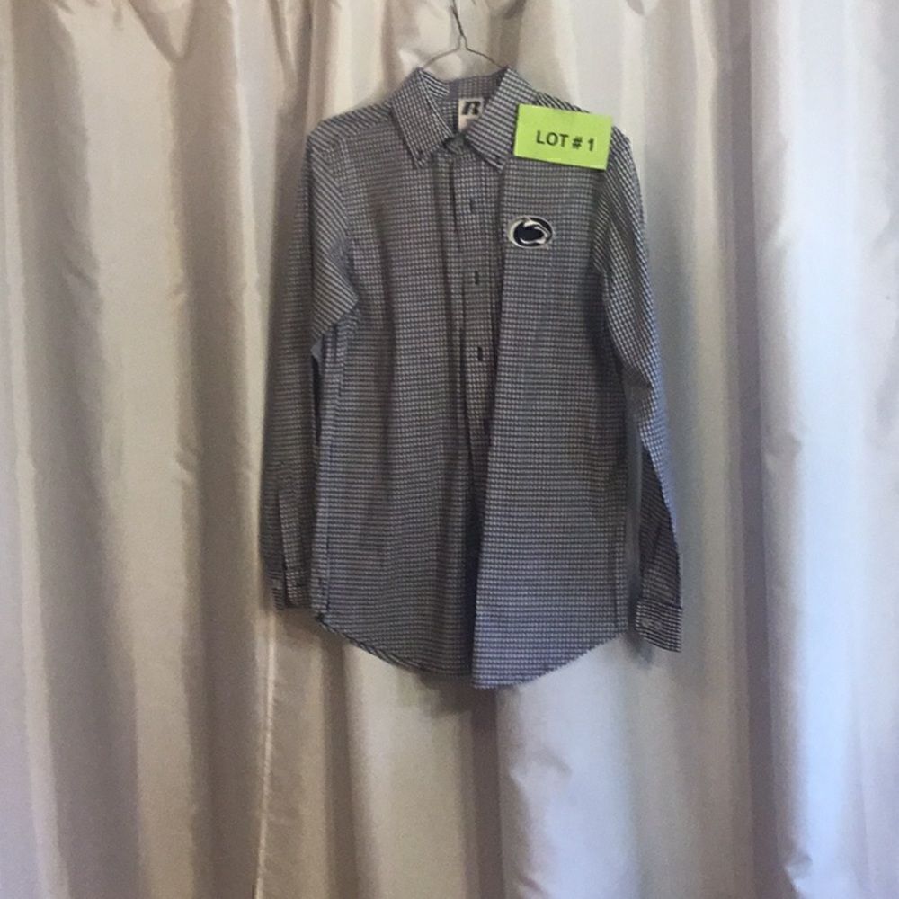 NWOT PENN STATE button down shirt with emblem on front